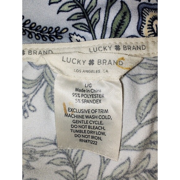 Lucky Brand Women’s Pajama Top - Mini Denim Floral - Size L Fast Shipping - Picture 14 of 14